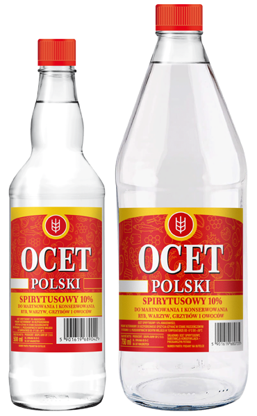 Two bottles of Polish vinegar &ndash; traditional vinegar for the kitchen